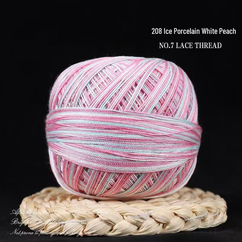 No. 7 Pure Cotton Silk Lace Yarn – Hand-Knitted, Strong Twist, Soft Half-Sleeve Crochet Yarn