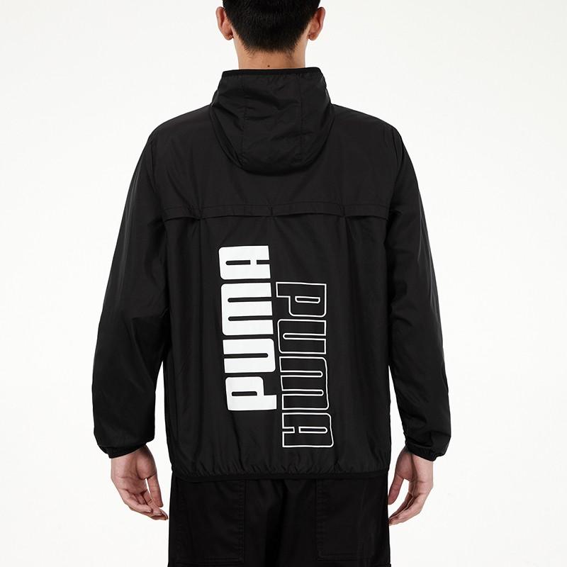 Puma Sports Casual Windproof Running Woven Jacket Men Jackets Black 846315-01