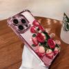 Rose Is Suitable for Apple 16pro Phone Cases, Huawei Mate70 with Four Corner Anti-drop 15 Electroplating, Oppo and Xiaomi 14