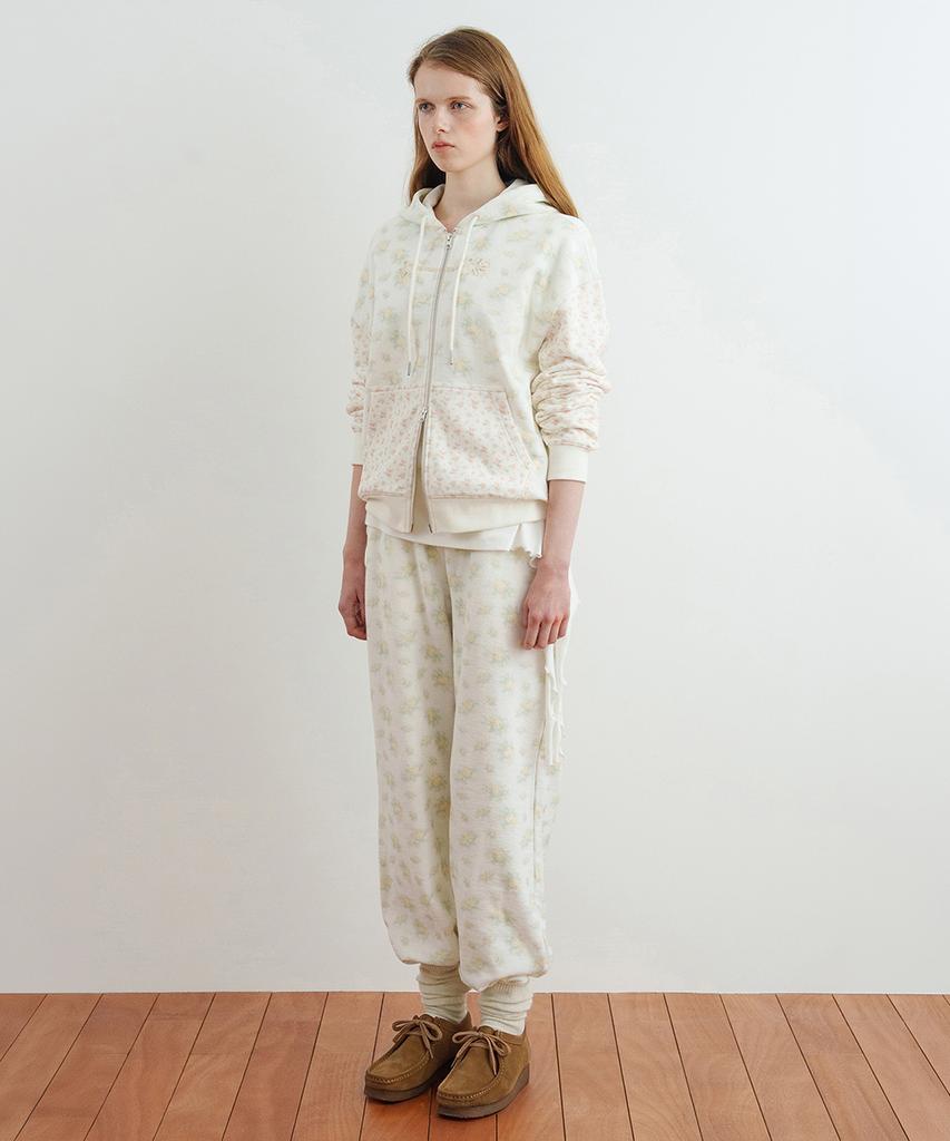 SINOON Double Floral Artwork Jogger Pants (Yellow)