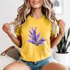 Lavender Floral Unisexs T Shirt Plants Watercolor Tee Garden Bloom Graphic Top