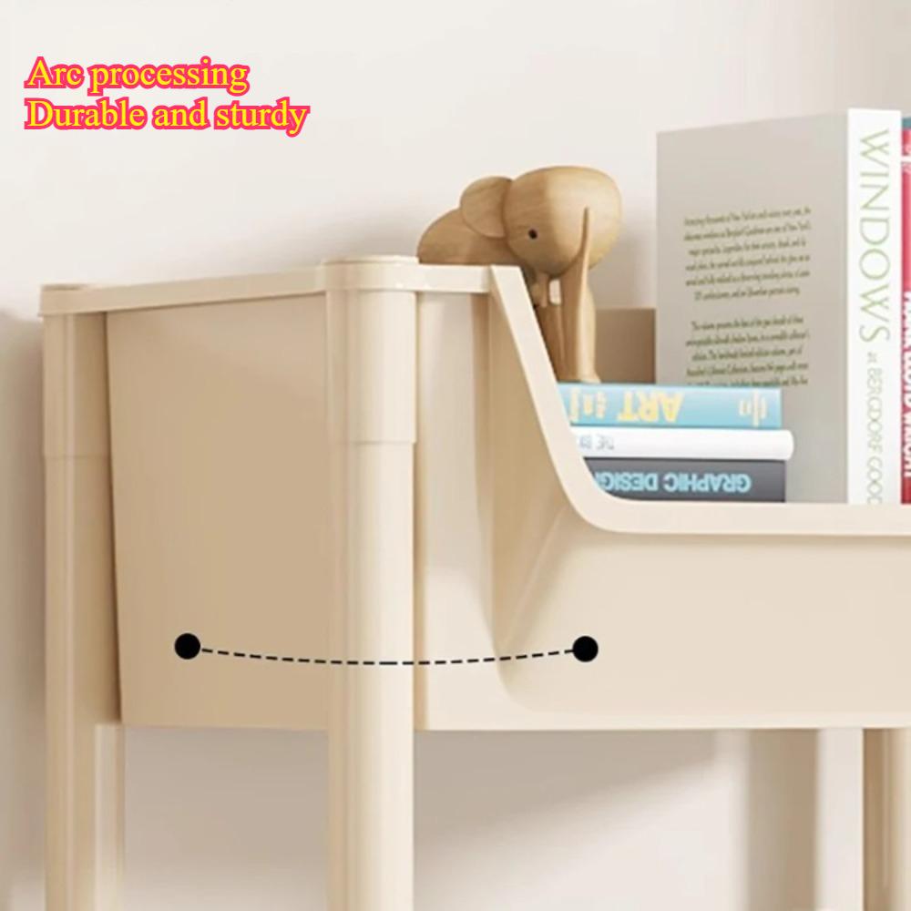 Multi Layer Snack Cart Living Room with Wheels Mobile Bookshelf Narrow Slit Cabinet Plastic Cart Storage Bathroom White Shelf