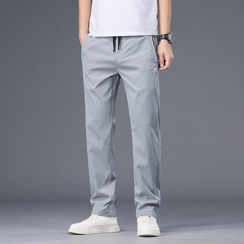 Spring and Autumn Pants Men's Spring Quick-Drying Casual Pants Men's Sweatpants Ice Silk Loose Straight Men's Pants