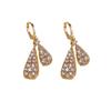 Double-layer Full Zircon Teardrop Earrings Light Luxury Temperament High-end Exquisite Versatile Earrings