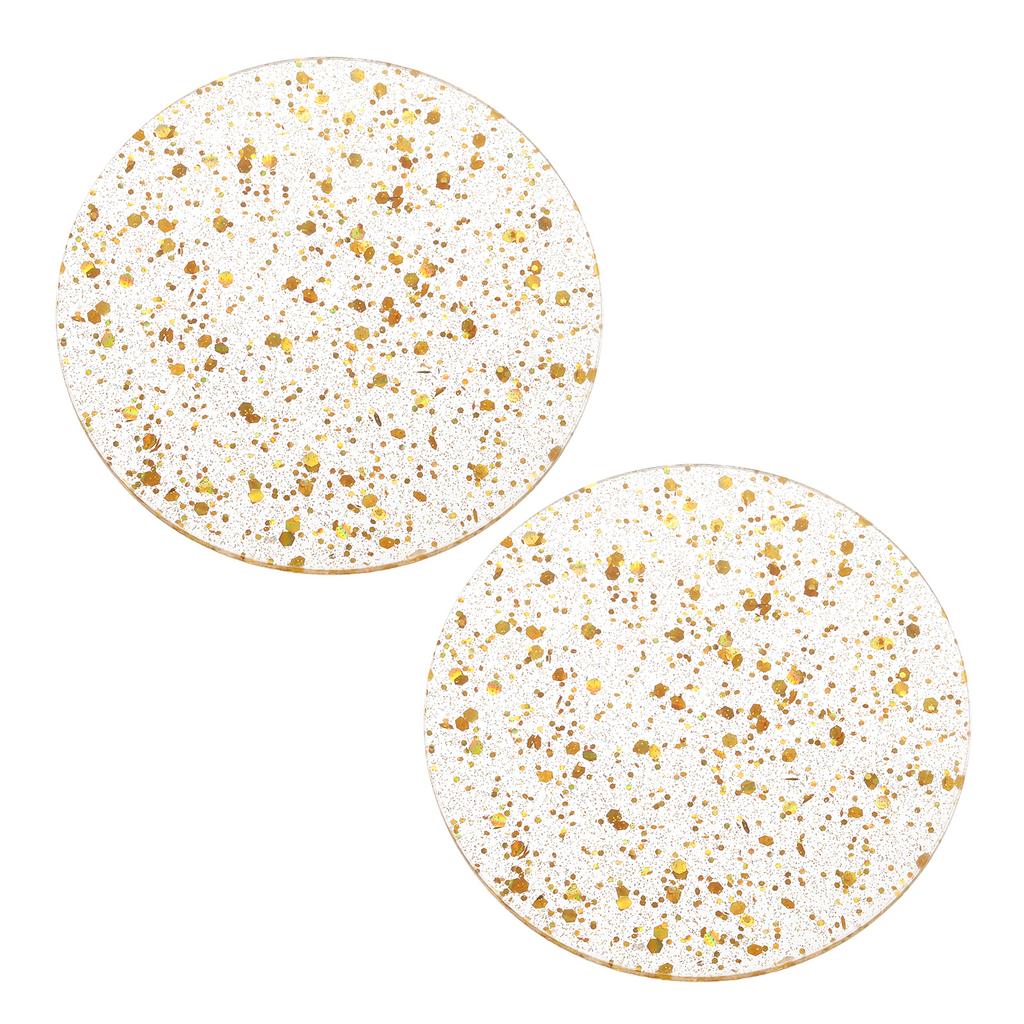 2pcs Foil Acrylic Cup Coasters Round Acrylic Drink Coaster Decorative Plates for Tabletop Protection Bar Home Decor