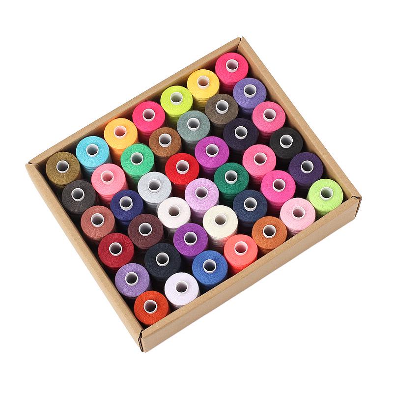 42-Spool Polyester Sewing Thread Set - 1000 Yards Each, Multicolored for Hand & Machine Sewing