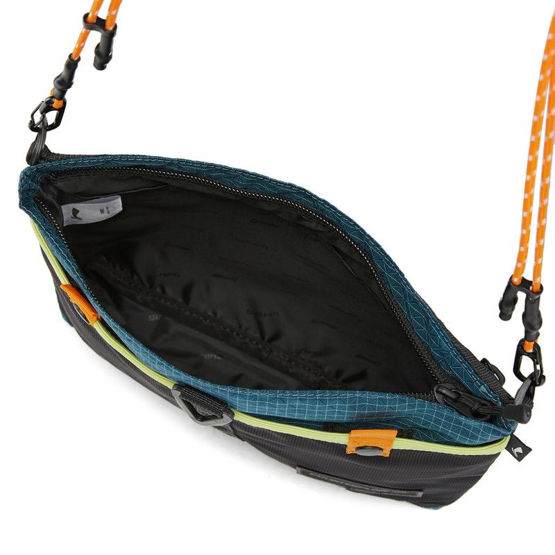 Li Ning Polyester Shoulder Bag, Crossbody Bag Unisex Basic Black & Dark Cyan ABDW257-4