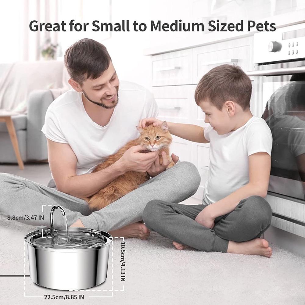 3.2L Pet Water Fountain with Stainless Steel Faucet and Automatic Filtration