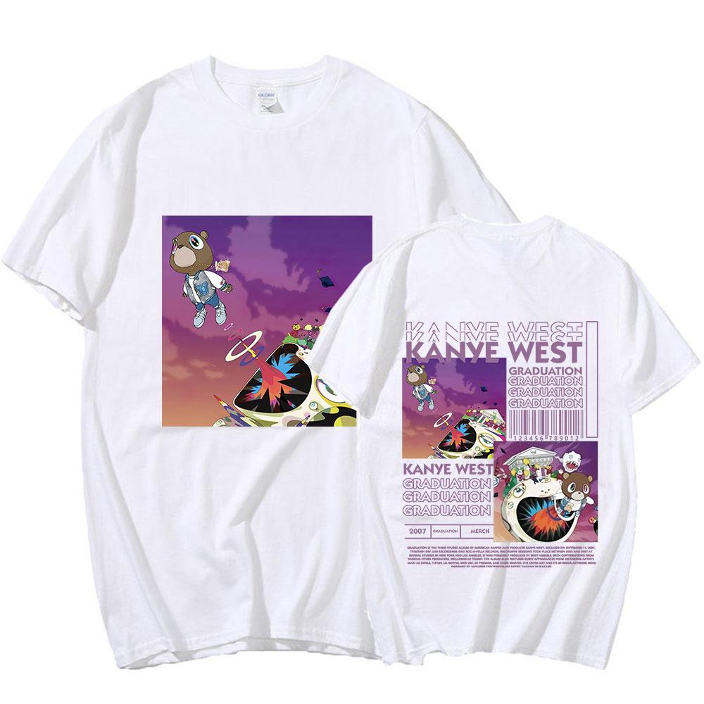 Rapper Kanye West Graduation T Shirt Unisex Hip Hop Vintage Short Sleeve Tshirt Casual Cotton Oversized T Shirts Streetwear Unisex