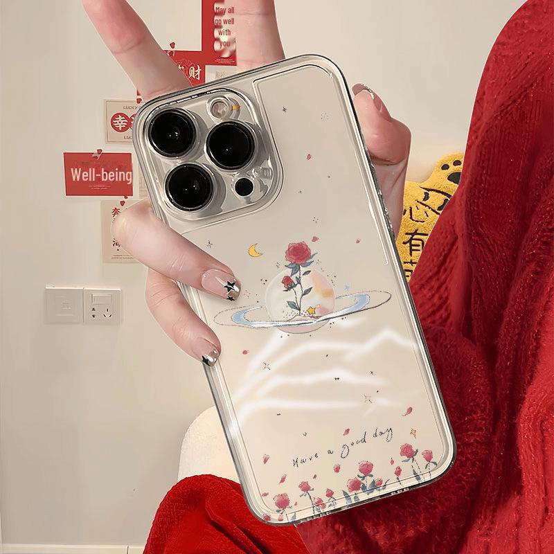 

Rose Planet Cartoon iPhone 15 Pro Max Case, Compatible with Apple iPhone 14, 13, 12, 11, XR Soft Shell. iPhone 16 Pro