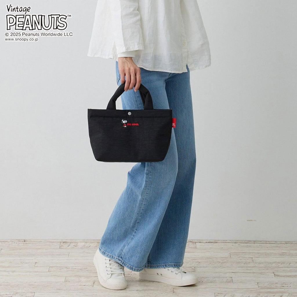 Snoopy Tote 8437 [Rootote] Women's Bag, Small, Self-Standing, Lightweight, IP.Deli.Poly.Peanuts-0F (03 Sax)