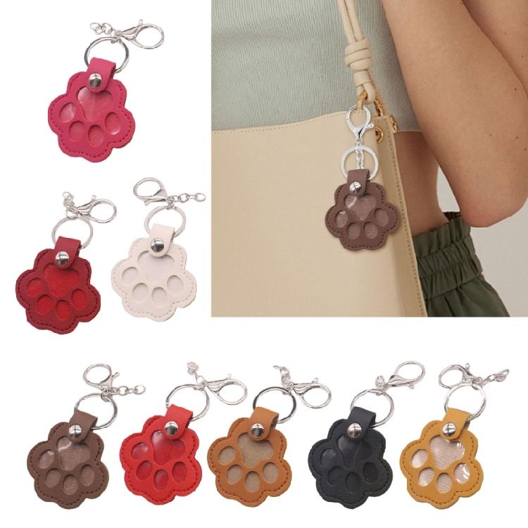 PU Leather Pet Hair Memorial Keychain Space Saving Hair Preservation Multifunctional Designs Portable Accessory