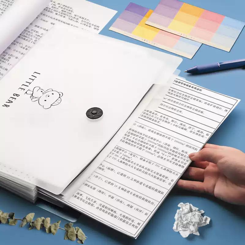 Transparenter Einsteck-Aktenordner A4 Dokumententasche Mehrschichtiger erweiterbarer Ordnerhalter Für Schule Büro Schreibwaren