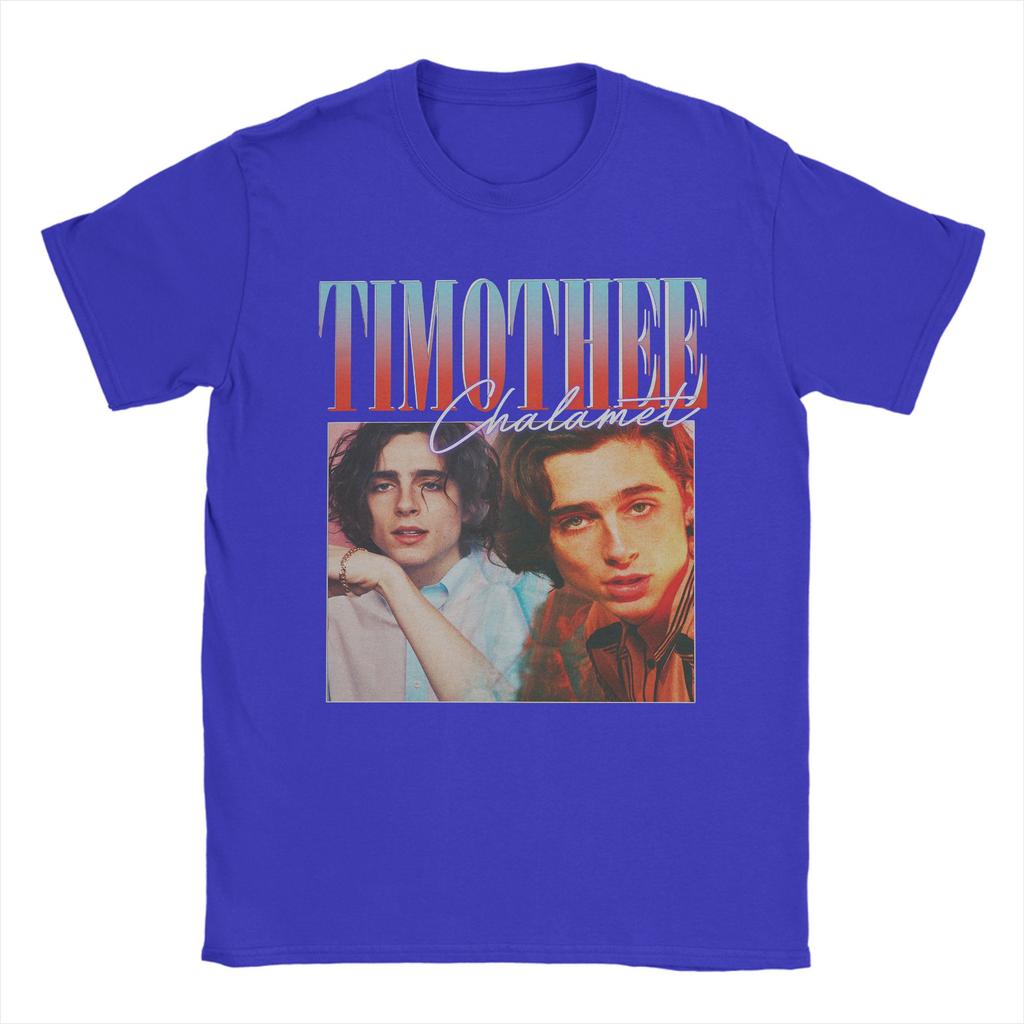 Timothee Chalamet Vintage T Shirts for Unisex Pure Cotton Vintage TShirt Round Collar Tee Shirt Short Sleeve Clothes Party