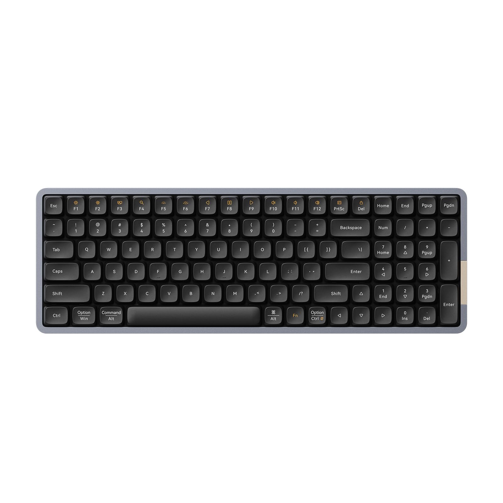 

Lofree FLOW100 Mechanical English Space with PHANTOM Key Certified by Technical Standards and Regulations Low-Profile Keyboard, Layout, Gray, чорний