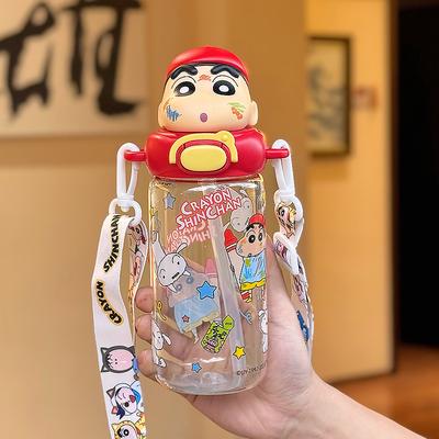 1 Τεμάχιο Χαριτωμένο Κινούμενο Σχέδιο Crayon Shin-Chan Καλοκαιρινό Φορητό Κύπελλο με Λουράκι Δημιουργικό 330/580ml Κύπελλο με Καλαμάκι Οικιακό Διακοσμητικό Unisex Δώρο Διακοπών