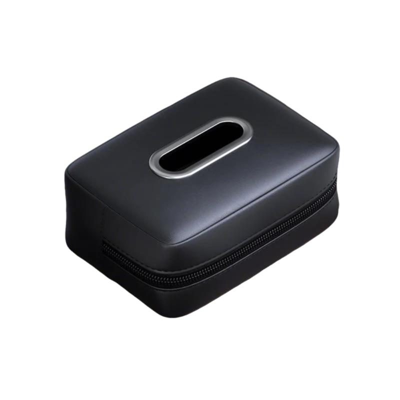 

Elegant Vehicle Tissue Dispenser Large Capacity Car Napkin Holder with Easy Installation Leather Convenient Tissue Box