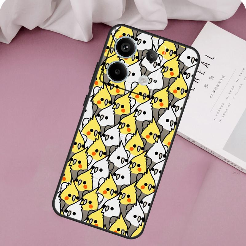 Cartoon Cockatiel Collage Case For Redmi Note 13 Pro 9 10 11 12 Pro Plus 9S 10S 11S 12S Cover For Redmi 12C 10C 13C