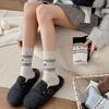 Dot Yarn Wool Socks Women Elk Warm Socks Warm Wool Pile Socks Black
