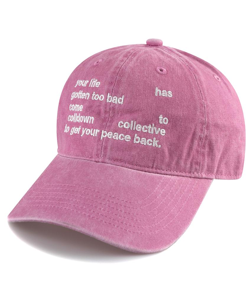 Bichiseuaenkeulim Your Life Stone-Washed Ball Cap-Pink