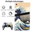 PlayVital Ps5 Pro Body Full Set Custom Sticker for Digital and Disc Charging Decal Sticker Cover for Media Remote Control Great Wave Off Compatible,