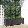 Vidaxl Garden Planter With Trellis, Black, 120X40X136 Cm, Pp