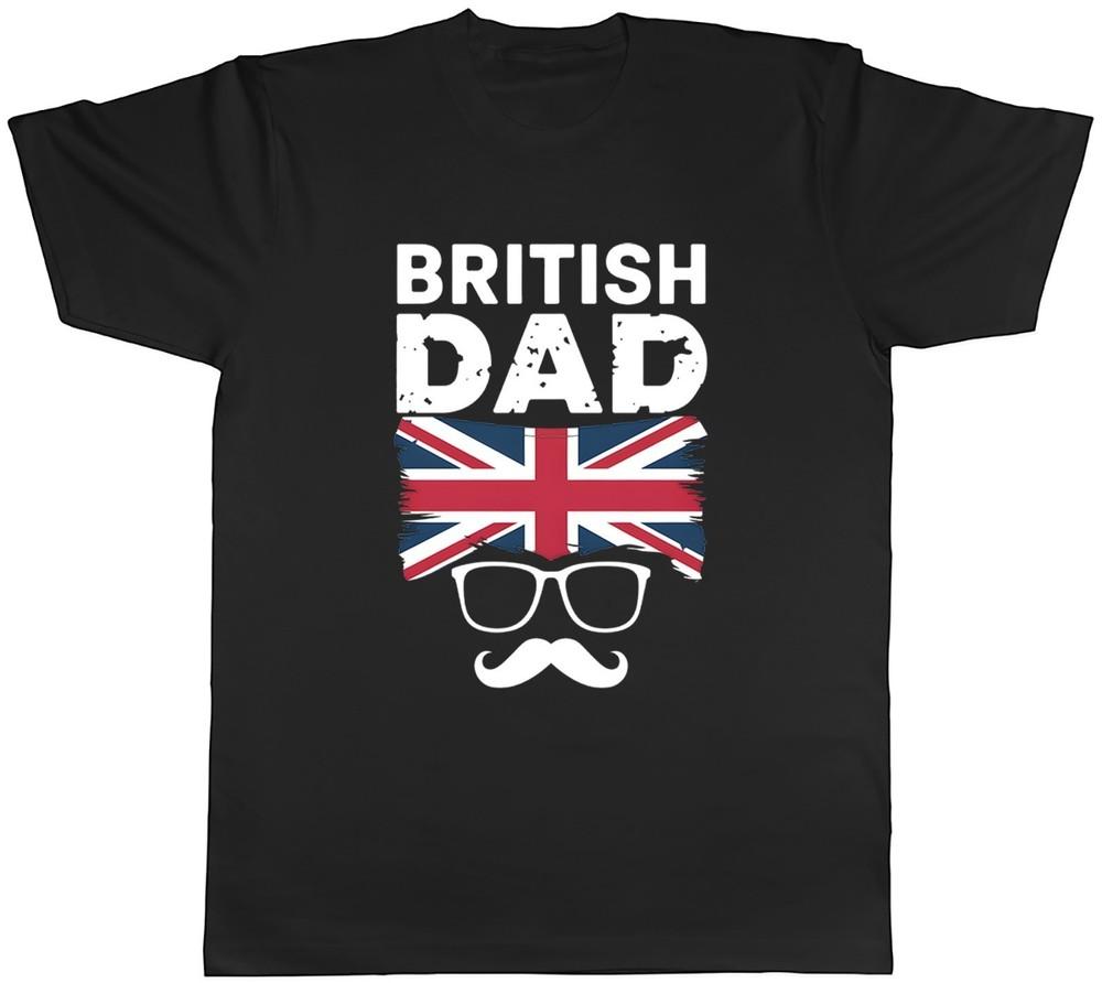 British Dad Tee; Patriotic Union Jack Great Britain Flag Gift Unisex T-Shirt