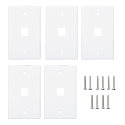 5 Stück Netzwerkbuchsenfeld 120 Amerikanischer Typ Einzelanschluss Wand Flache Frontplatte RJ45 Frontplatte