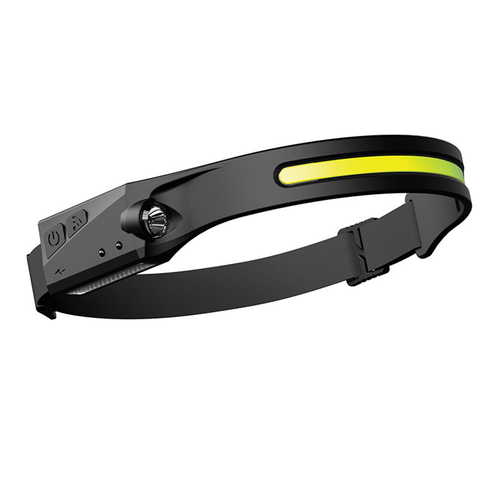 

LED COB Headlamp,Rechargeable Built-in Battery Flashlight,Running Light with USB Charging Waterproof Induction Headlamp чорний