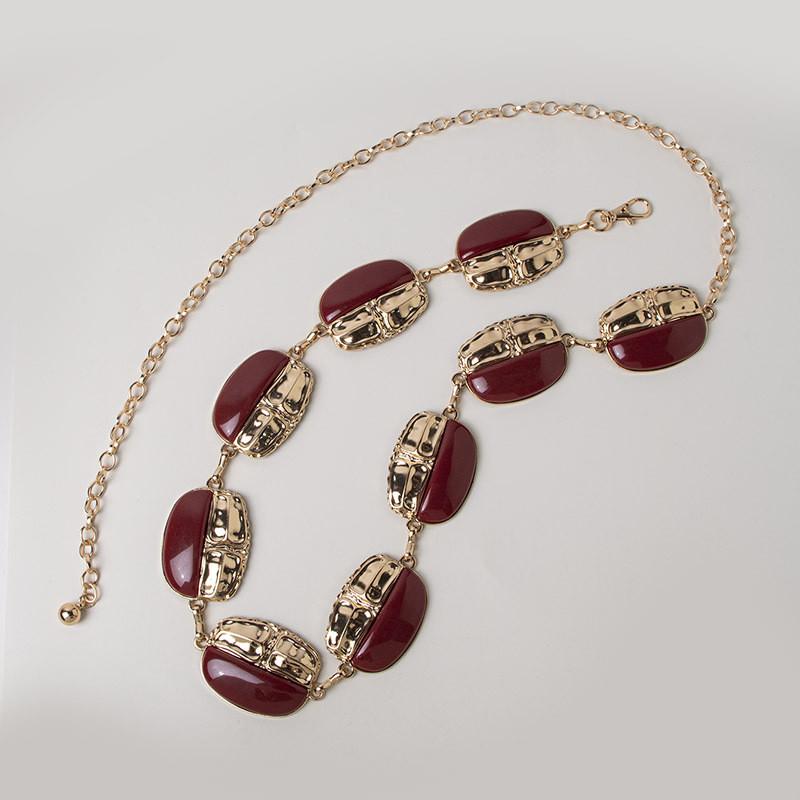 Elegante Catena Metallica per Vita Femminile con Decorazioni di Pietre Preziose per Accessorio Moda Estivo