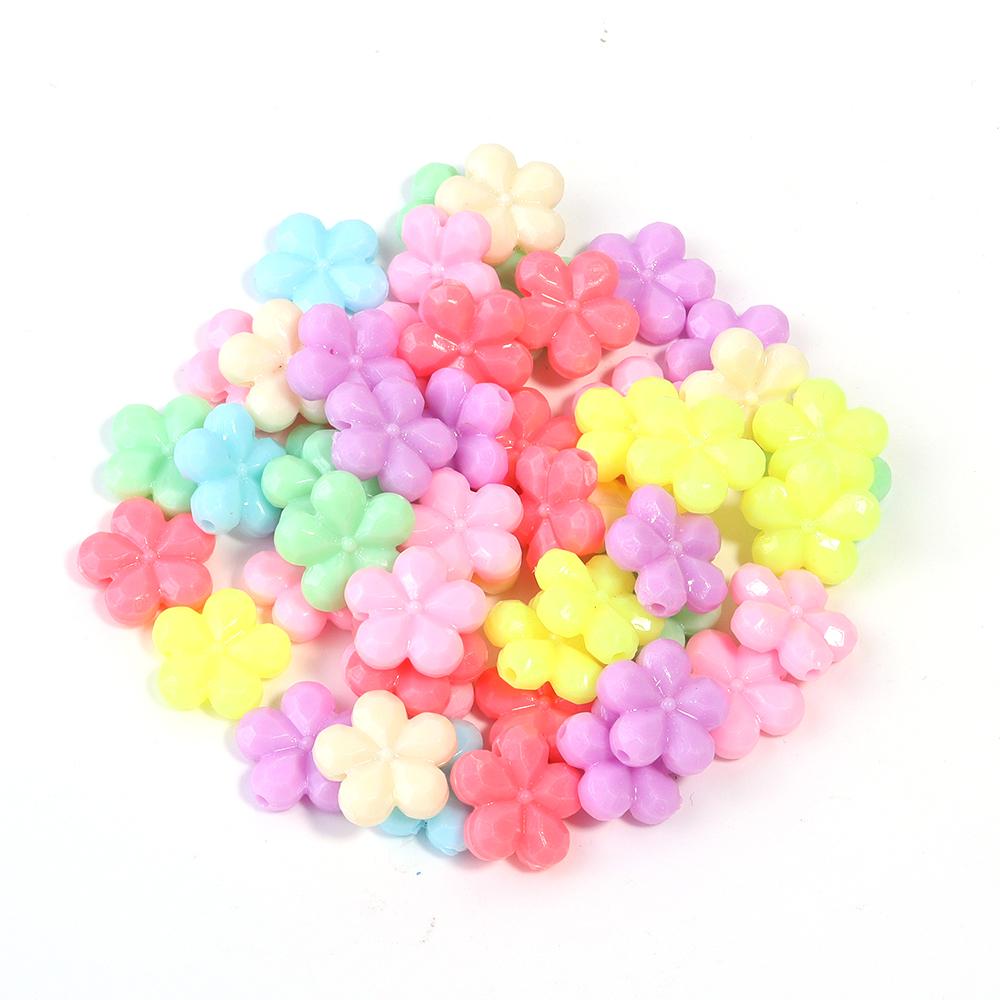 50 Stück/Los Gemischte Farbe Kunststoffperlen Schmetterling Schneeflocke Süßigkeitenform Lose Perlen Für DIY Armband Ohrringe Zubehör Großhandel