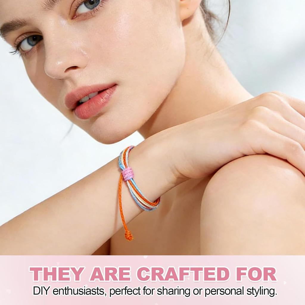 MECCANIXITY Braided Rope Bracelet Adjustable Woven String Bracelets