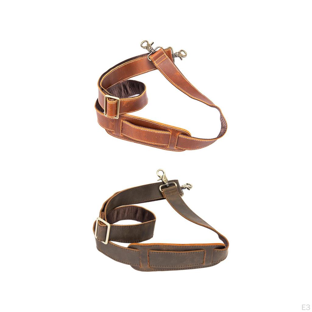 Läderpåse Axelrem, Avtagbar Crossbody-rem med Metallkrok för Portfölj, DIY