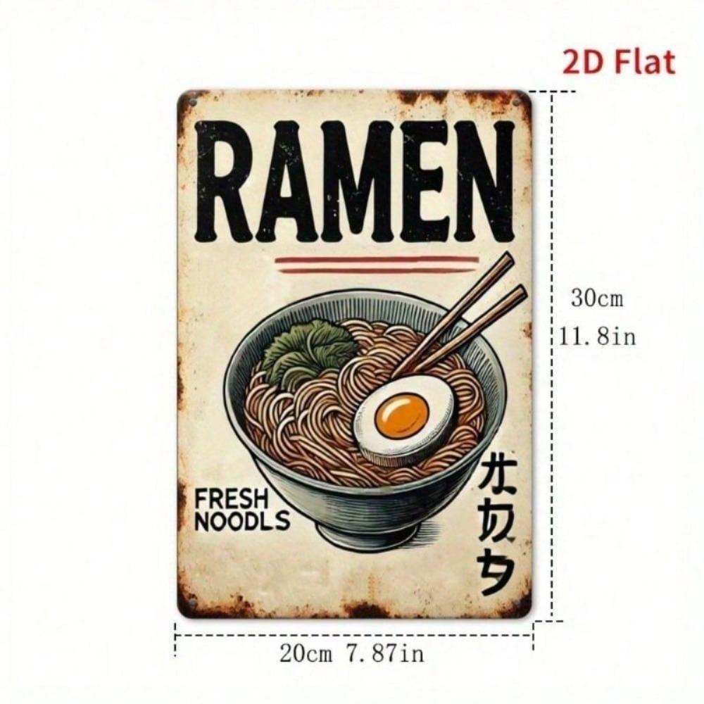 Vintage Metal Poster Wall Art 8x12 inch Kitchen Decor Noodle