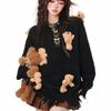 Sweet and Lazy Sweater Women's Bear Accessories Soft Waxy Autumn and Winter Loose Long-sleeved Knitted Sweater Top Women's Clothing