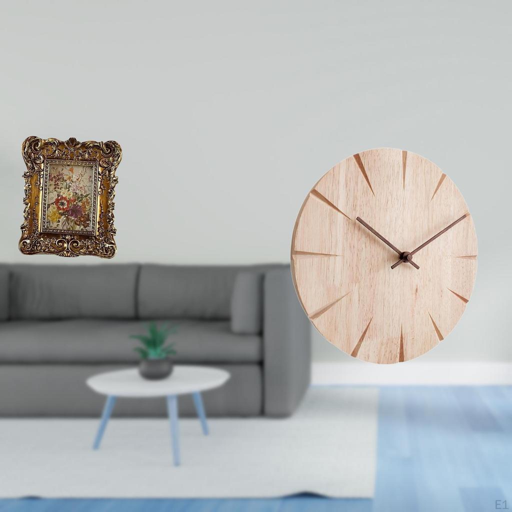 Floral Wood Photo Frame And Silent Wall Clock Set Antique Decorative Gift for Office Home Dorm