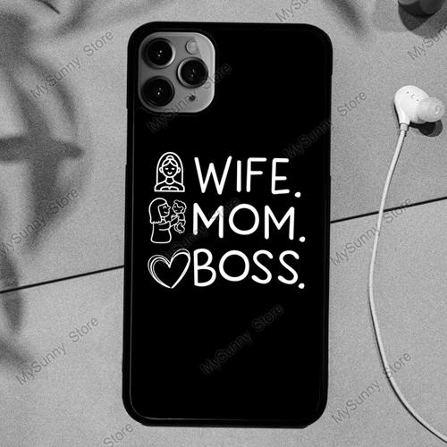 

Wife Mom Boss Case For iPhone 12 Pro Max 13 mini XR X XS Max 11 Pro Max 5S 6S 8 7 Plus SE 2020 Cover iPhone 13Pro MAX