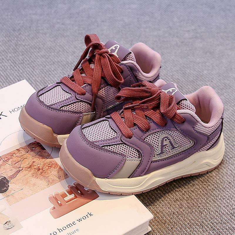 

Children Sneakers Mesh Breathable Soft Bottom Kids Sports Shoes Casual 2025 New Students Running Shoes Non-slip Comfortable 26 фиолетовый