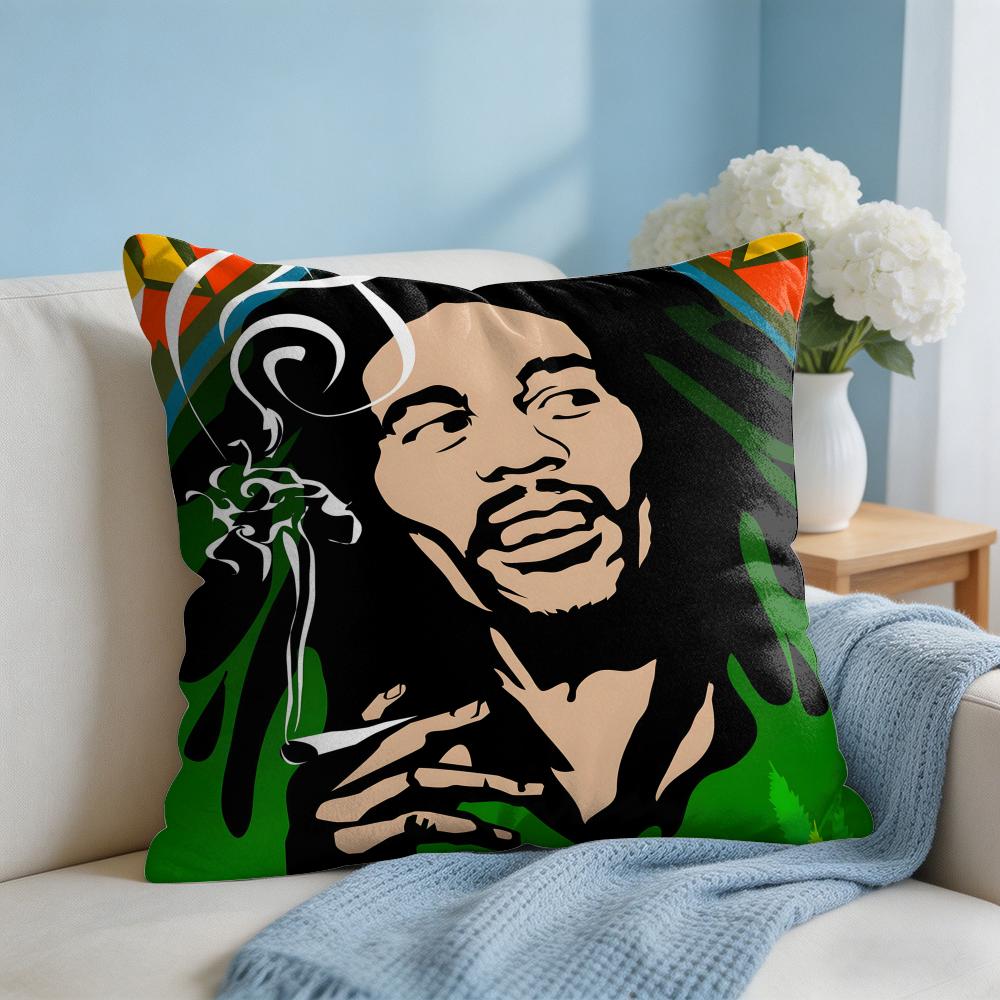 Singer Bob MMarley Cushion Cover Square Pillow Bedroom Sofa Leisure Comfort Living Room Home Decoration X