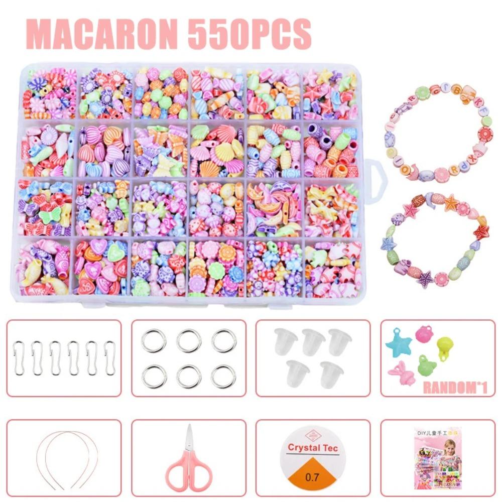DIY Handmade Beaded Children's Toy Creative Loose Spacer Beads Crafts Making Bracelet Necklace Jewelry Kit Girl Toy Gift