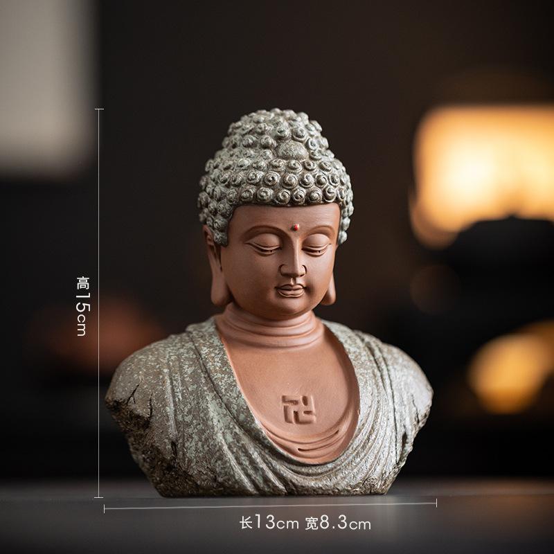 New Chinese Style Buddha Statue of Shakyamuni Buddha, Buddha's Head, Ceramic Handicrafts, Zen Home Decor