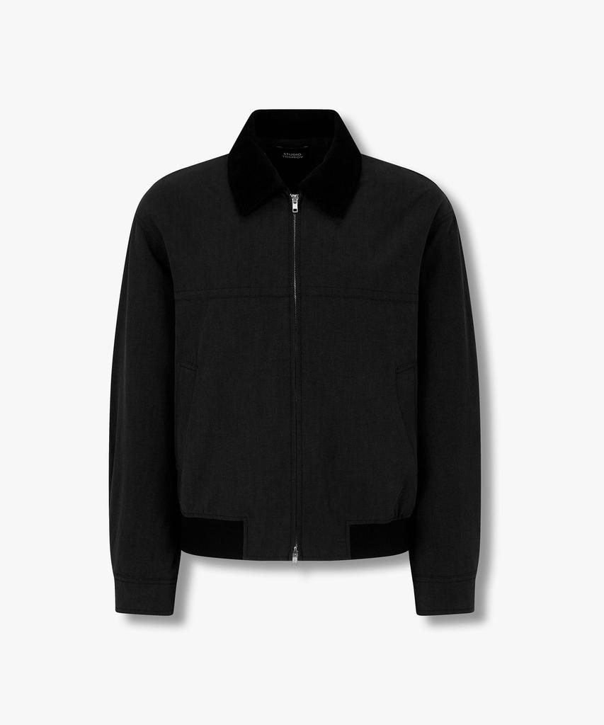 Studio Tomboy [Men] Corduroy Collar Bomber Jumper_Black 9155313132
