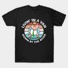 Herren Schwarzes T-Shirt mit Aufdruck Livin' In A Van Down By The River Chris Farley No-Cut Thermotransferdruck Baumwoll-T-Shirt