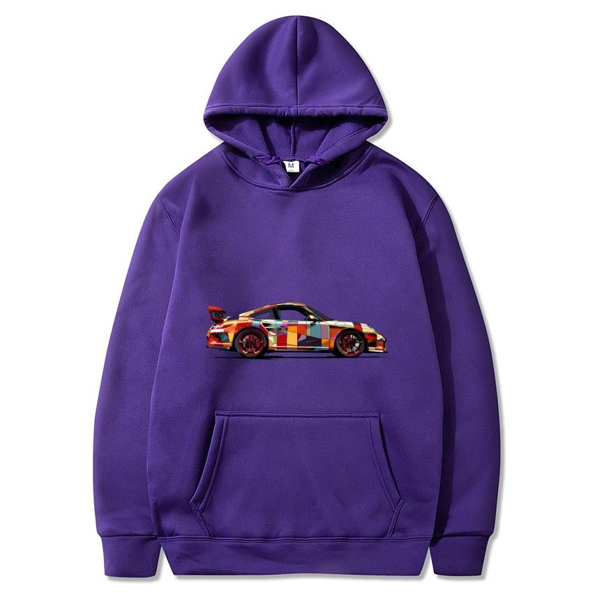Autumn and winter sports cars, luxury cars, printed hoodies, men's and women's long sleeved streetwear, hip-hop warm hoodies