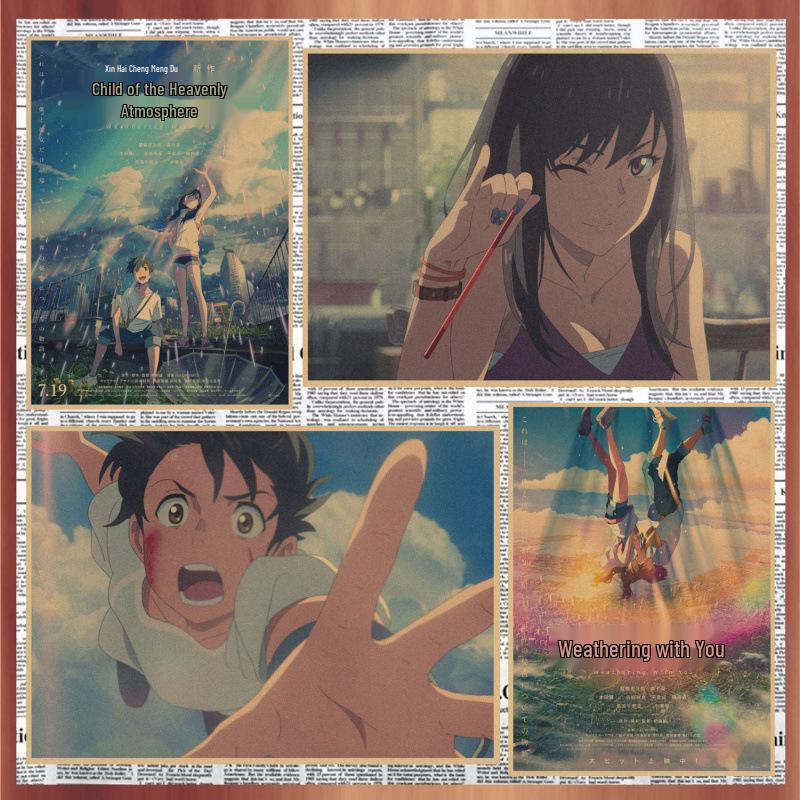Large Decorative Weathering with You Anime Retro Kraft Poster Wall Art