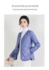 Women's Cotton V-Neck Jacket: Warm, Long-Sleeve Base Layer for Autumn/Winter, Socialite Style, Versatile Outerwear.