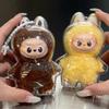 For Labubu Transparent Protective Cover V1/V2/V3/V4 Acrylic Display Case Dust Display Organizer Doll Accessories With Keychain