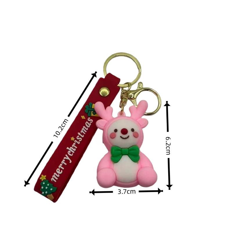 Cartoon Weihnachten Schlüsselanhänger Niedlicher Weihnachtsmann Elch Weihnachtsbaum Schlüsselanhänger Rucksack Anhänger Dekoration Zubehör Jahresgeschenke