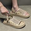 Fashion Men's Mesh Breathable Sandals Lightweight Outdoor Sports Walking Shoes 2025 New Summer Beach Slippers Non-Slip Casual Footwear