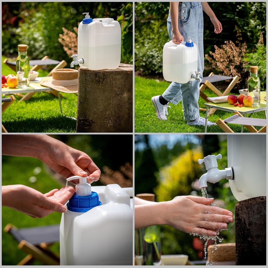 KADAX Kanister für Wasser Waschbecken Behälter Ballon Spender Seife Flüssigkeiten 10L mit Hahn